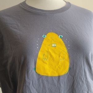 Hamster Indie screen printed graphic tee XL pebble gray EUC